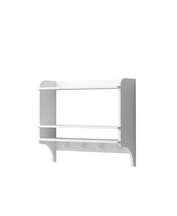 Oliver Furniture boghylde med 4 knager