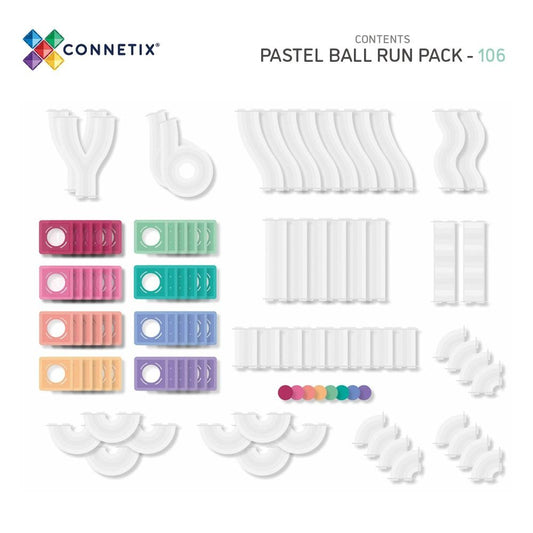 Connetix Ball Run Pack Magnetsæt 106 dele - Pastel