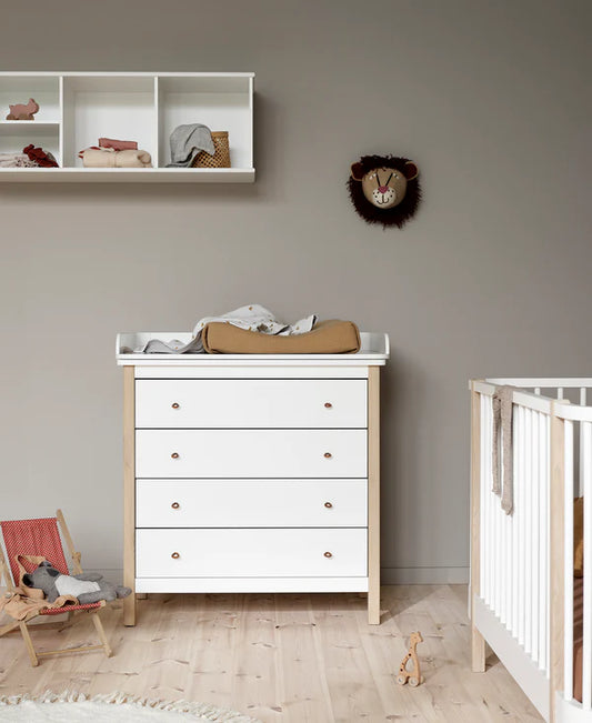 Oliver Furniture pusleplade til Wood kommode – hvid