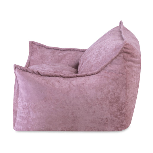 Plush Nest Roya lænestol til børn i premium chenille – lyserød