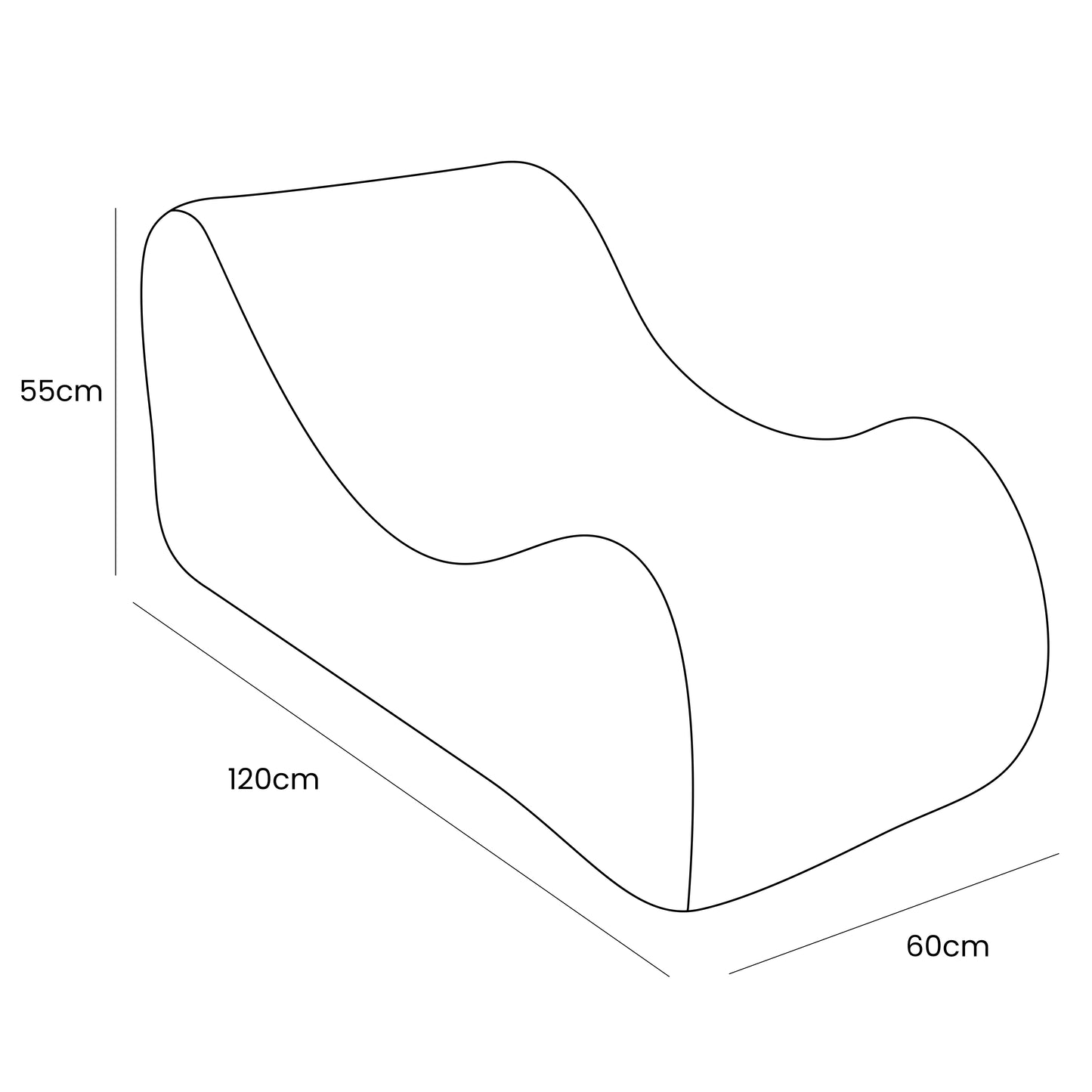 Meowbaby Wave Lounger lænestol - brun