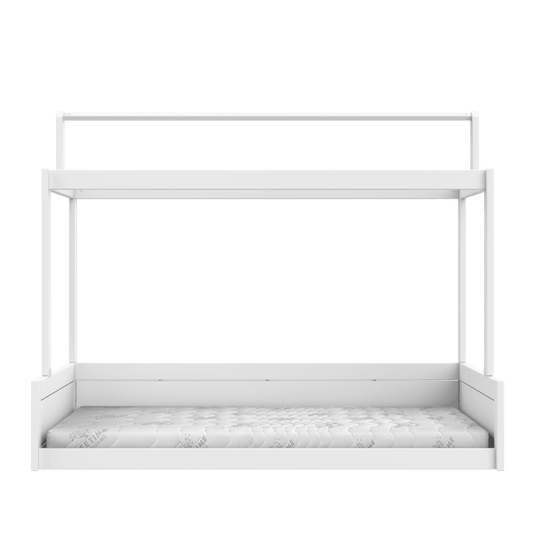 LIFETIME Kidsrooms montessori børneseng med topkonstruktion 120x200 cm – hvid