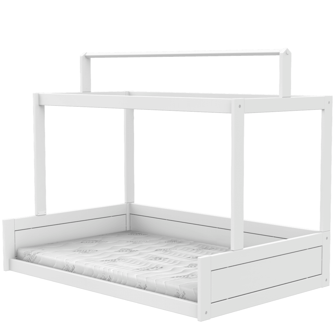 LIFETIME Kidsrooms montessori børneseng med topkonstruktion 120x200 cm – hvid