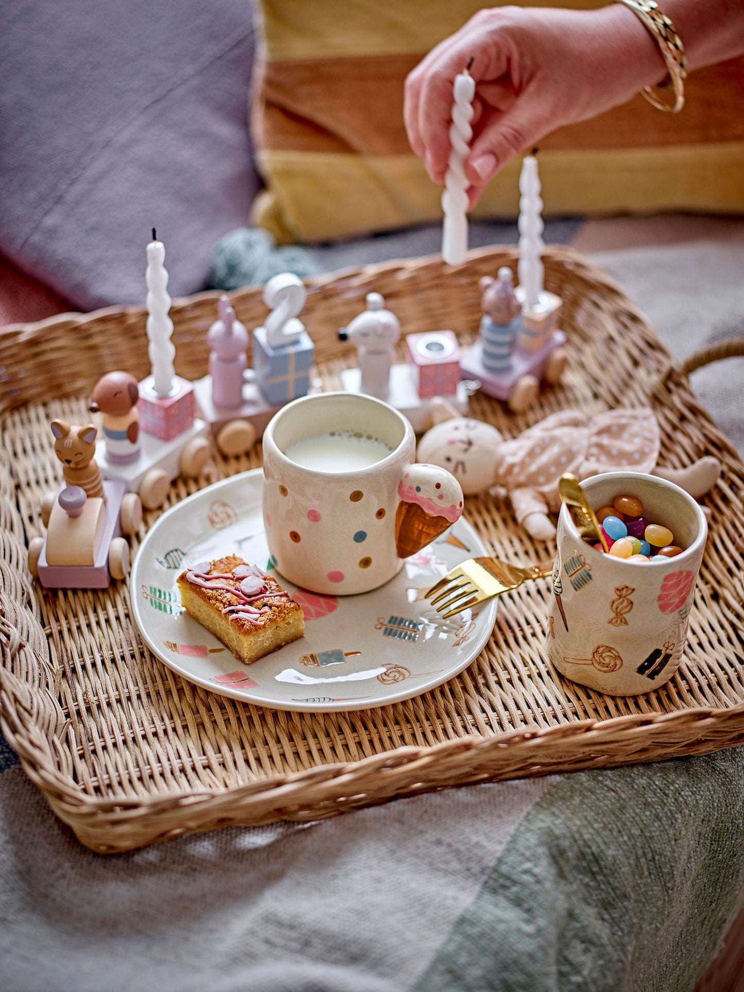 Bloomingville MINI Sweets Stelsæt i stentøj – Natur