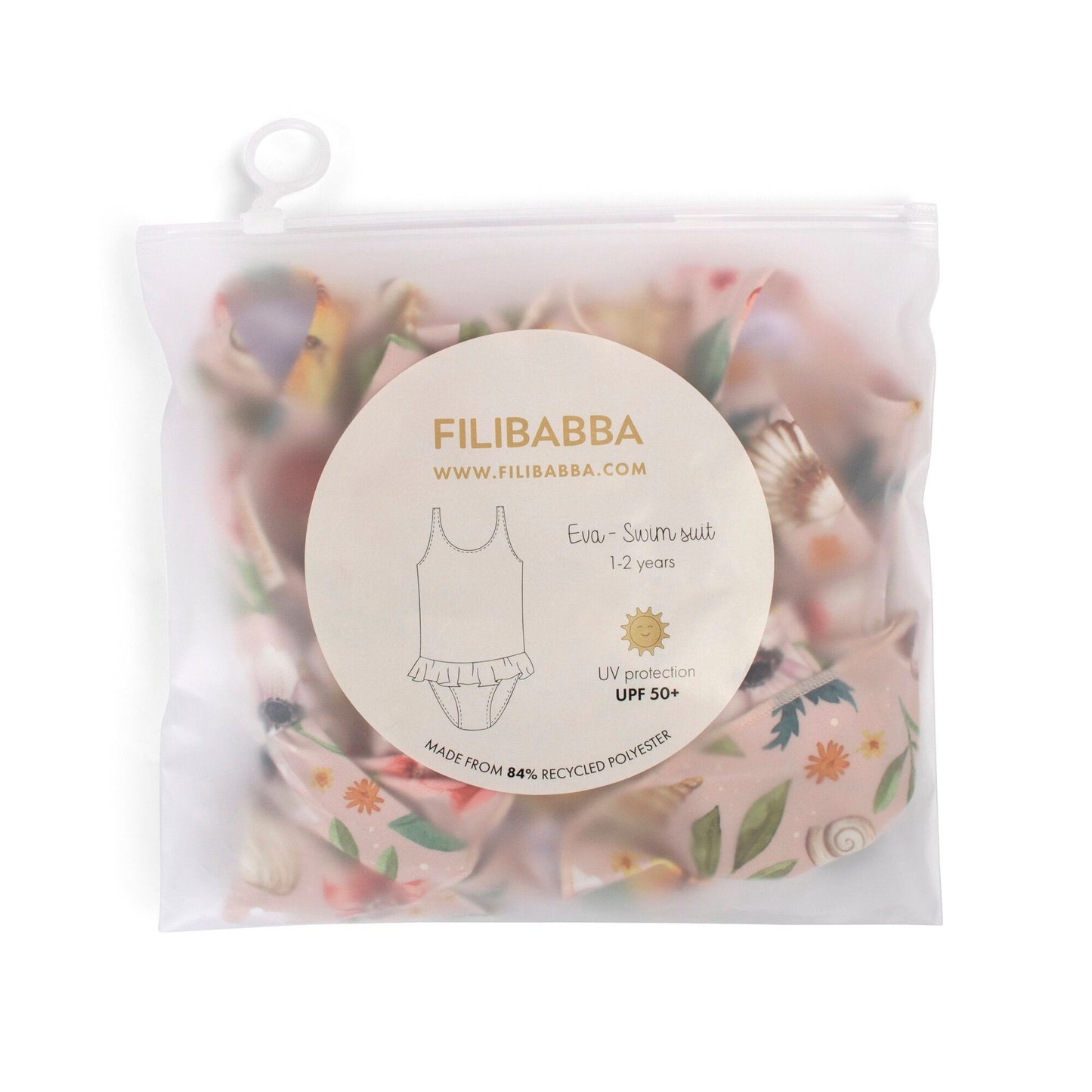 Filibabba Eva badedragt 1–2 år – ocean blossom