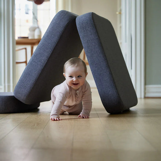 by KlipKlap KK 3 Fold Sofa Single Soft – Blue Grey/Grey (foldemadras)