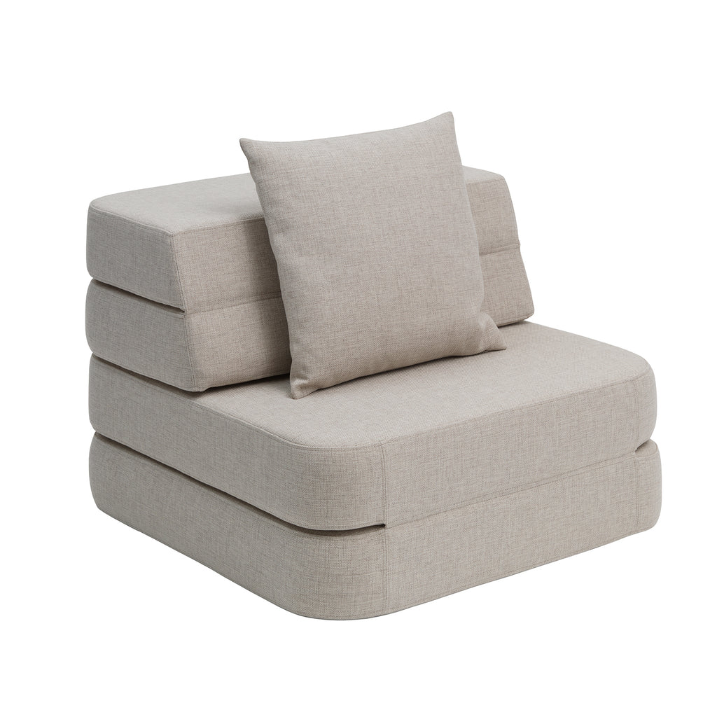 by KlipKlap KK 3 Fold Sofa Single – Beige/Sand (foldemadras)