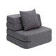 by KlipKlap KK 3 Fold Sofa Single – Blue Grey/Grey (foldemadras)