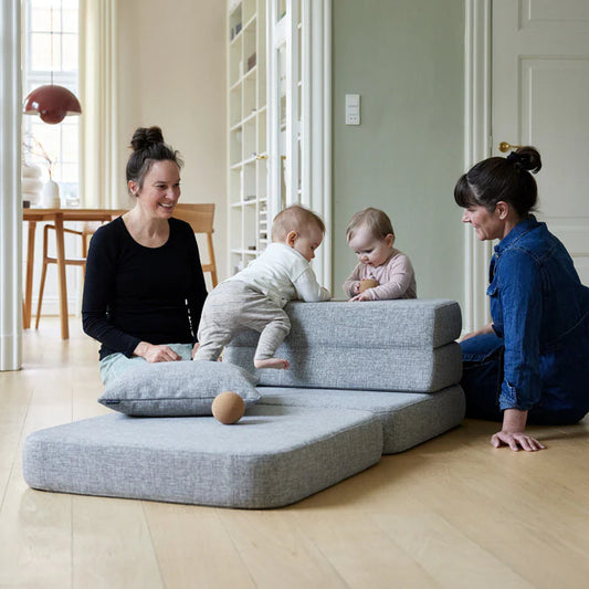 by KlipKlap KK 3 Fold Sofa Single – Multi Grey/Grey (foldemadras)