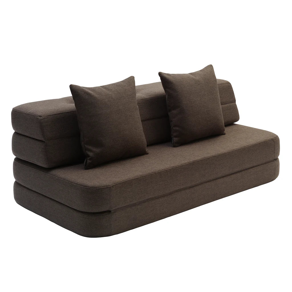by KlipKlap KK 3 Fold Sofa XL Soft – Brown/Sand (foldemadras)