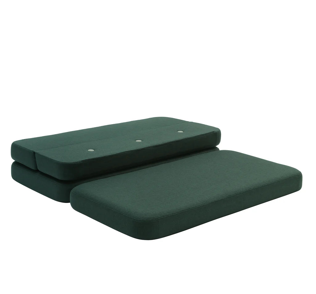by KlipKlap KK 3 Fold Sofa XL Soft – Deep Green/Light Green (foldemadras)