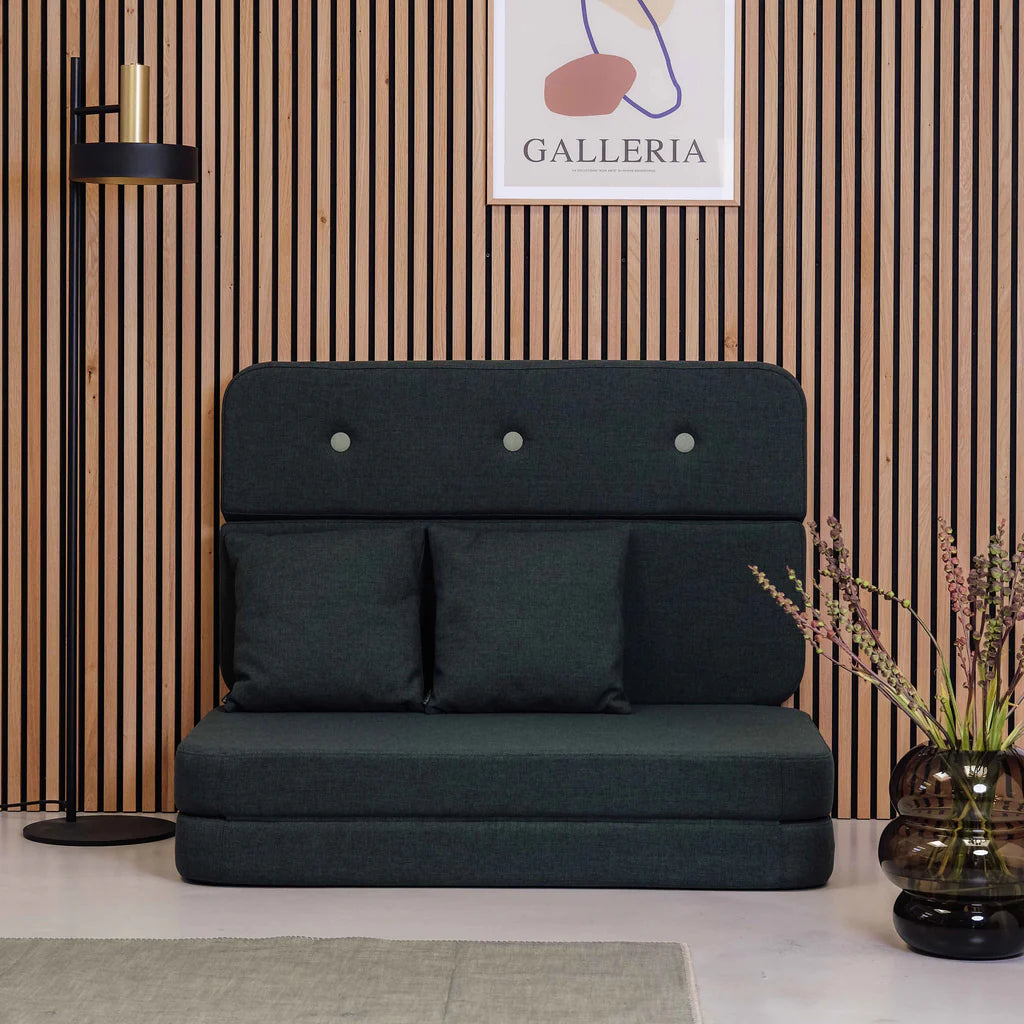 by KlipKlap KK 3 Fold Sofa XL Soft – Deep Green/Light Green (foldemadras)