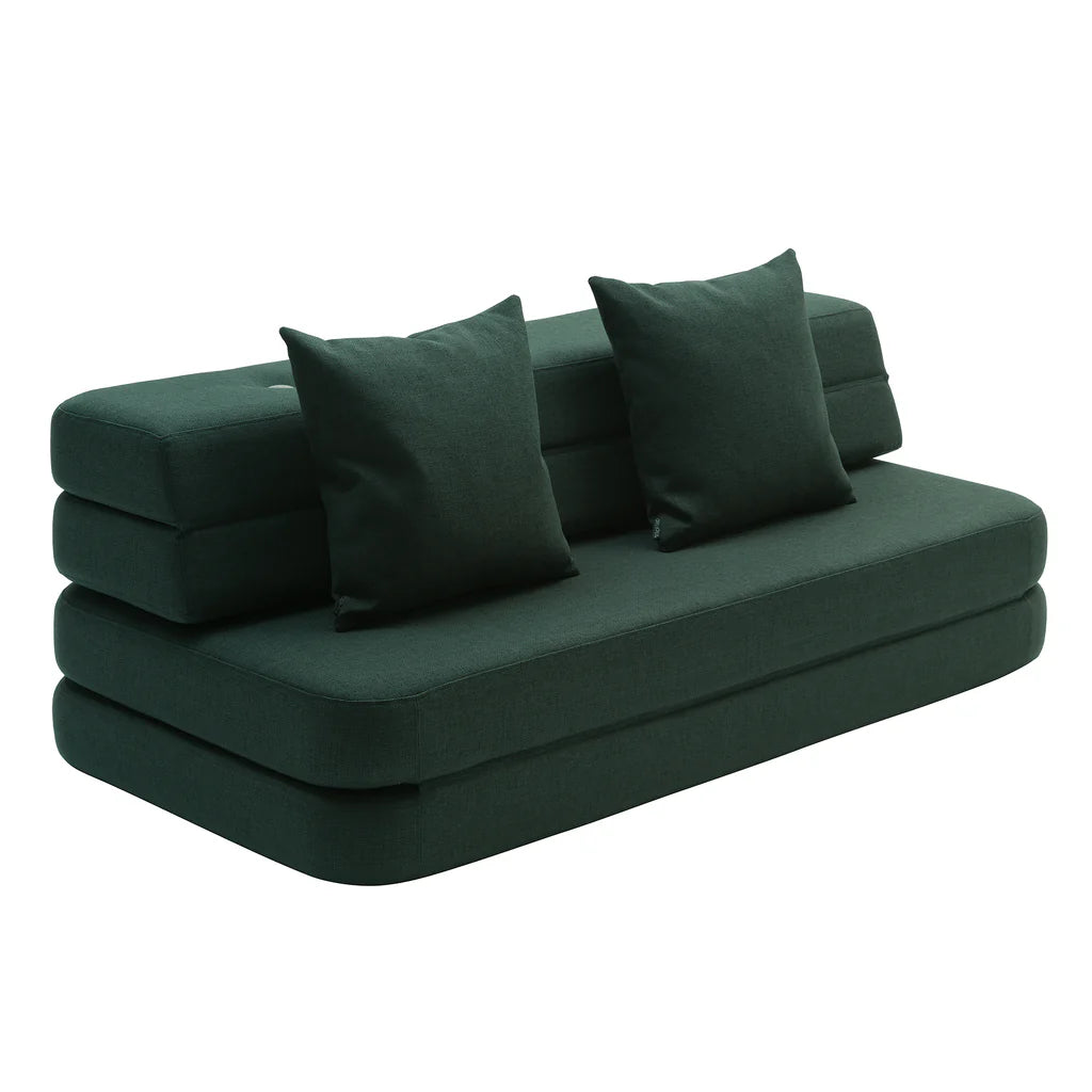 by KlipKlap KK 3 Fold Sofa XL Soft – Deep Green/Light Green (foldemadras)