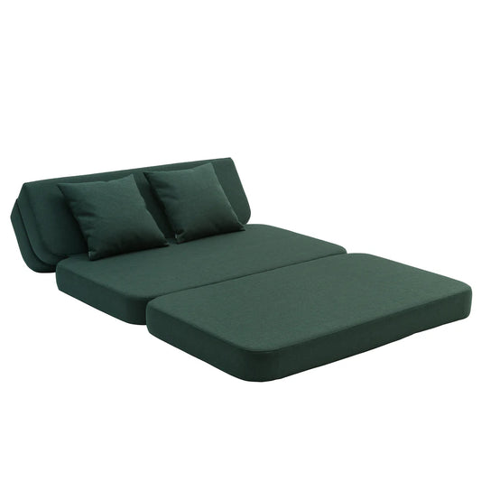 by KlipKlap KK 3 Fold Sofa 120 cm – Deep Green/Light Green (foldemadras)