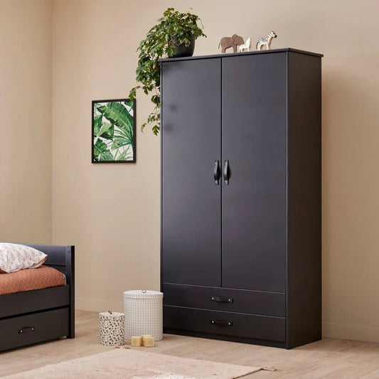 LIFETIME Kidsrooms Cool Kids Garderobeskab med 2 låger - Sort