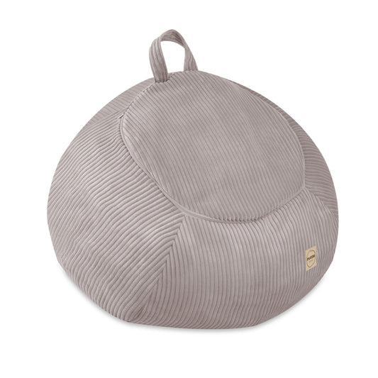 Plush Nest opbevaringspuf til bamser og legetøj i premium fløjl – beige