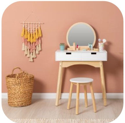 MUSTERKIND sminkebord Calendula – hvid/natur