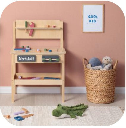 MUSTERKIND arbejdsbænk Sorbus – natur/flerfarvet