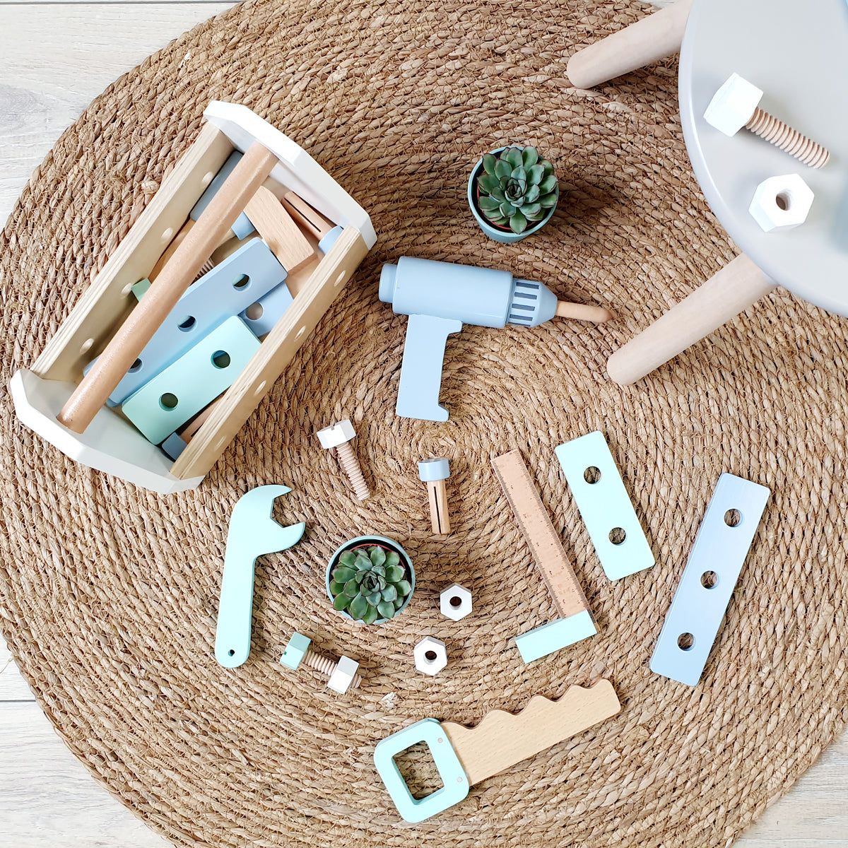 MUSTERKIND værktøjskasse Fagus – natur/hvid/blå