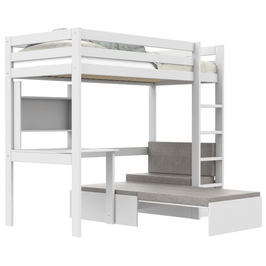 LIFETIME Kidsrooms højseng 177 cm Study & Relax – Elements – 90x200 cm - hvid