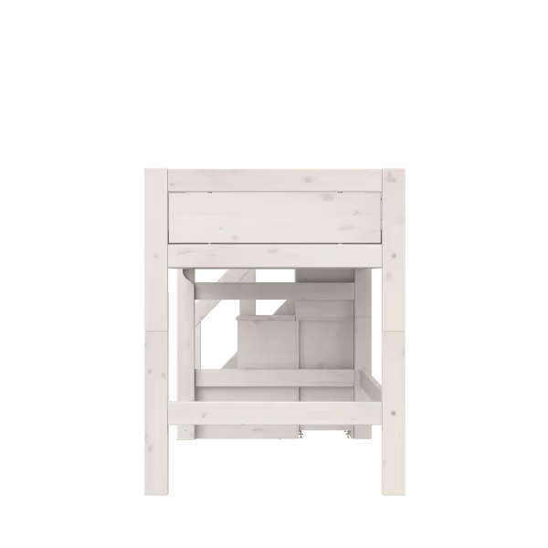 LIFETIME Kidsrooms halvhøj seng med trappe 128 cm 90x200 – hvidpigmenteret
