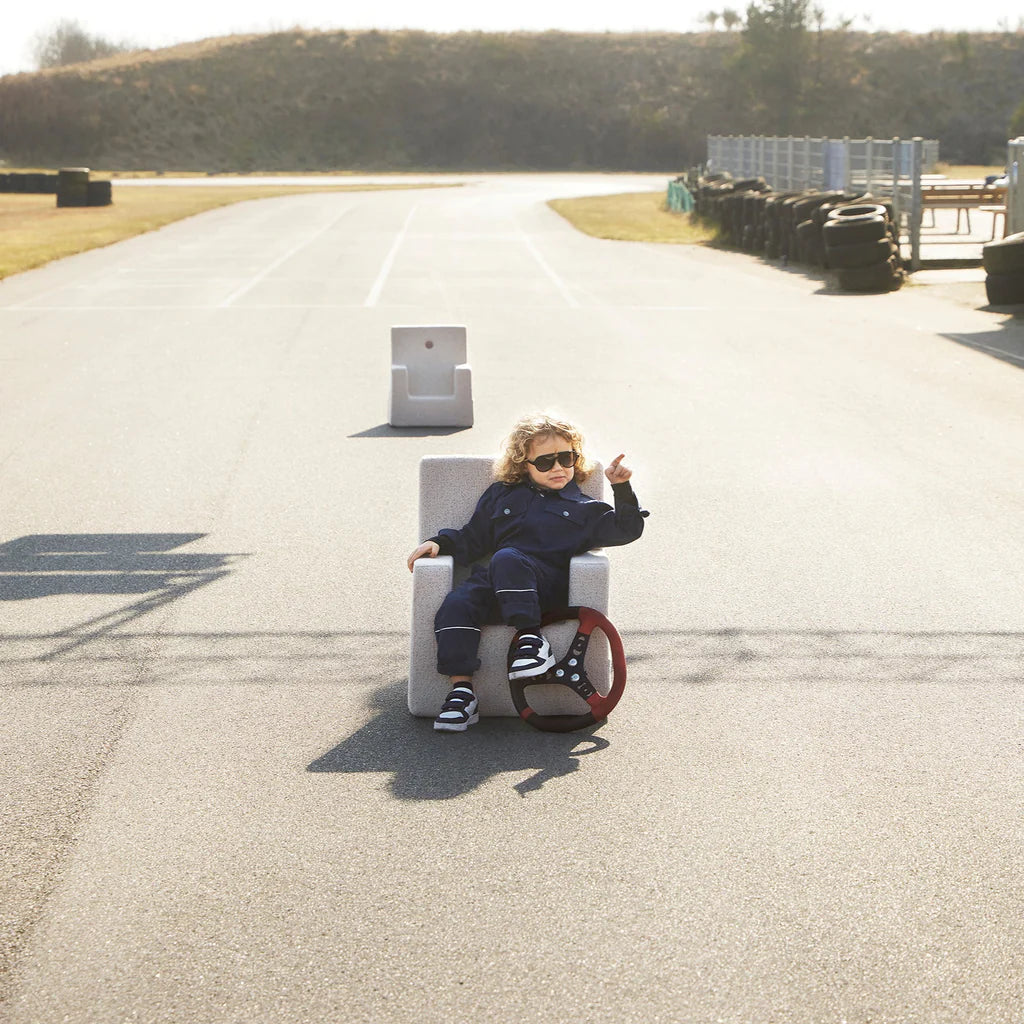 by KlipKlap KK Kids Børnestol XL – Beige bouclé/sand