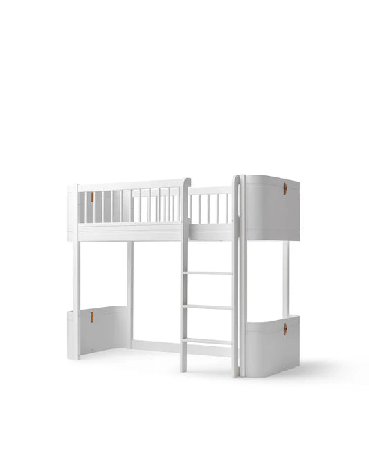 Oliver Furniture Wood Mini+ halvhøj seng i hvid – 68x162 cm