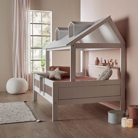 LIFETIME Kidsrooms børneseng med tag 120x200 cm – Beach House - hvid