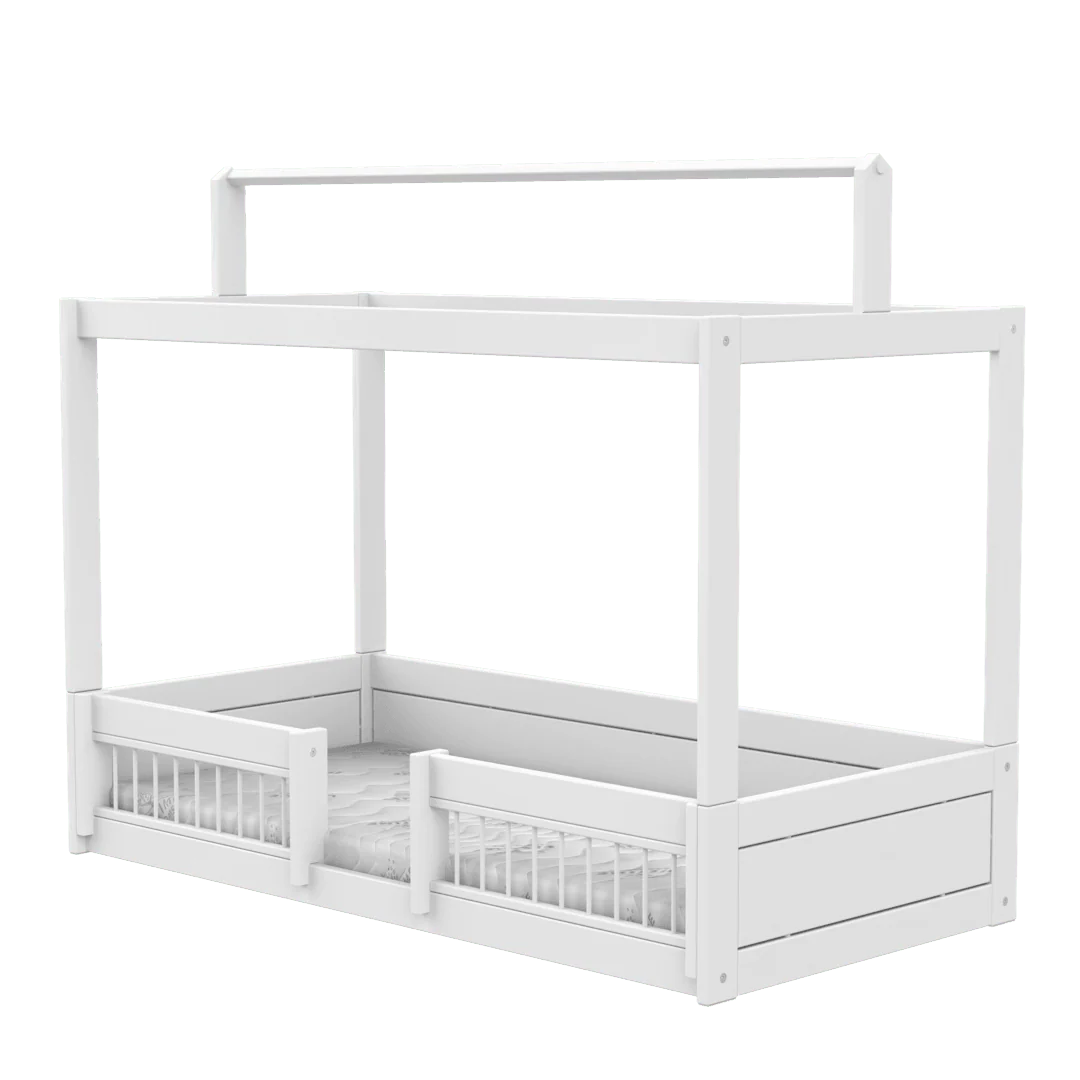 LIFETIME Kidsrooms Montessori seng med top og sengeheste 90x200 cm – hvid