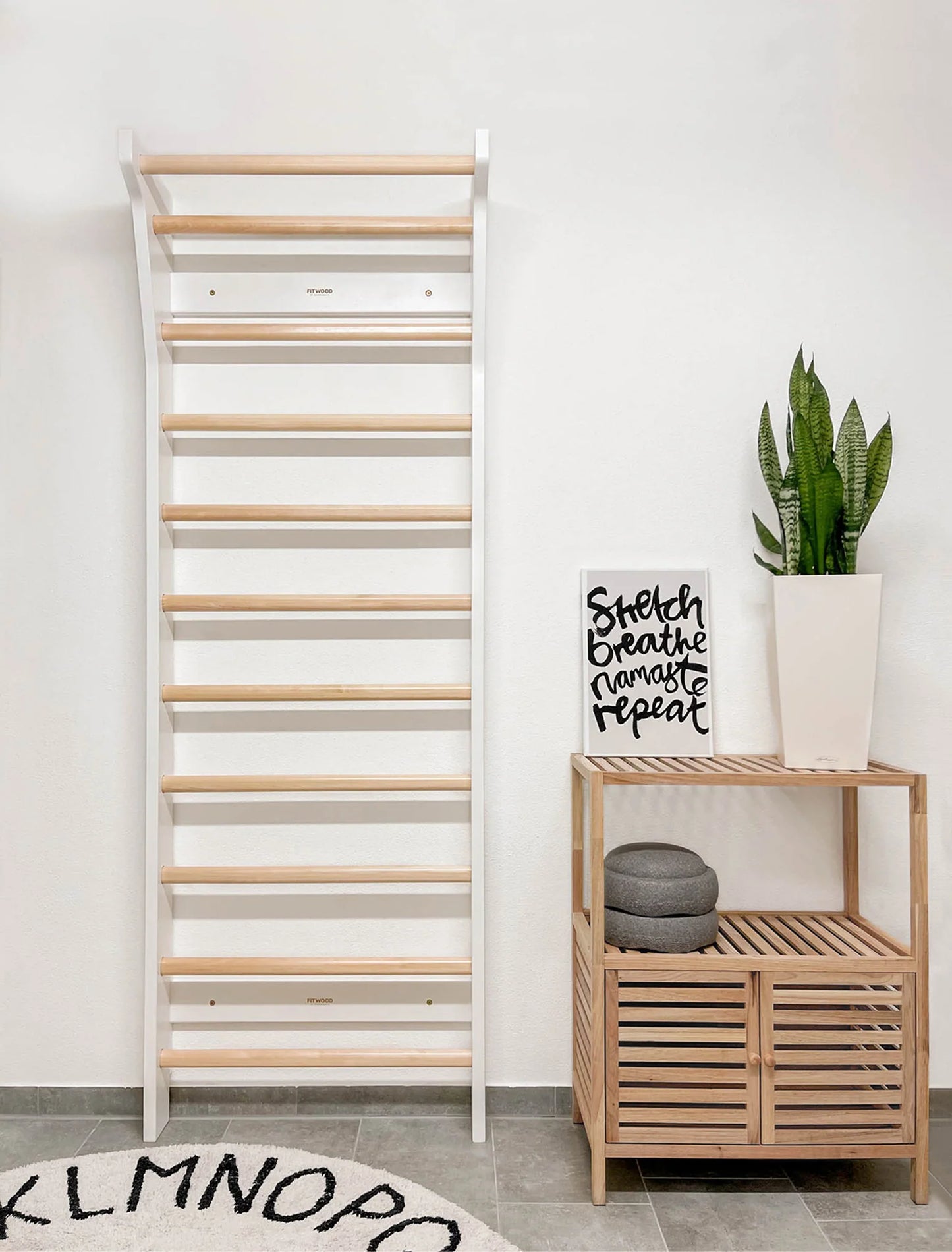 FitWood TAIMI vægribbe 220 cm – hvid / birk