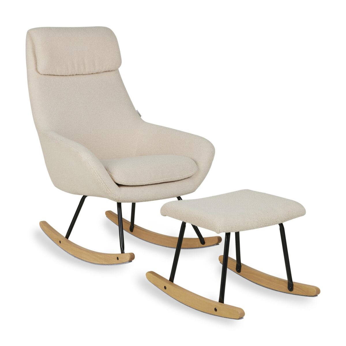 Quax gyngende fodskammel til gyngestol – sheep beige