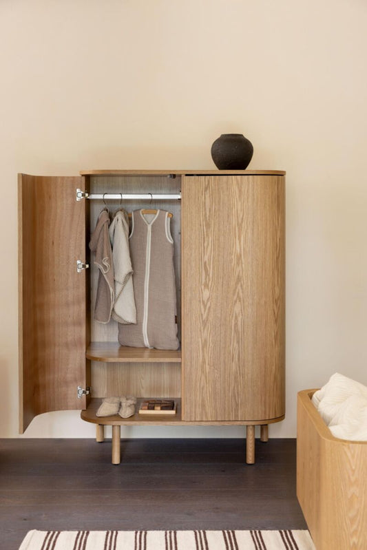 Quax Yume garderobeskab med runde låger – Natural Ash