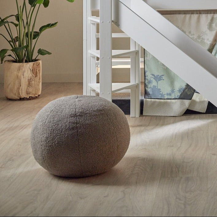 LIFETIME Kidsrooms rund puf i teddy stof – Choco