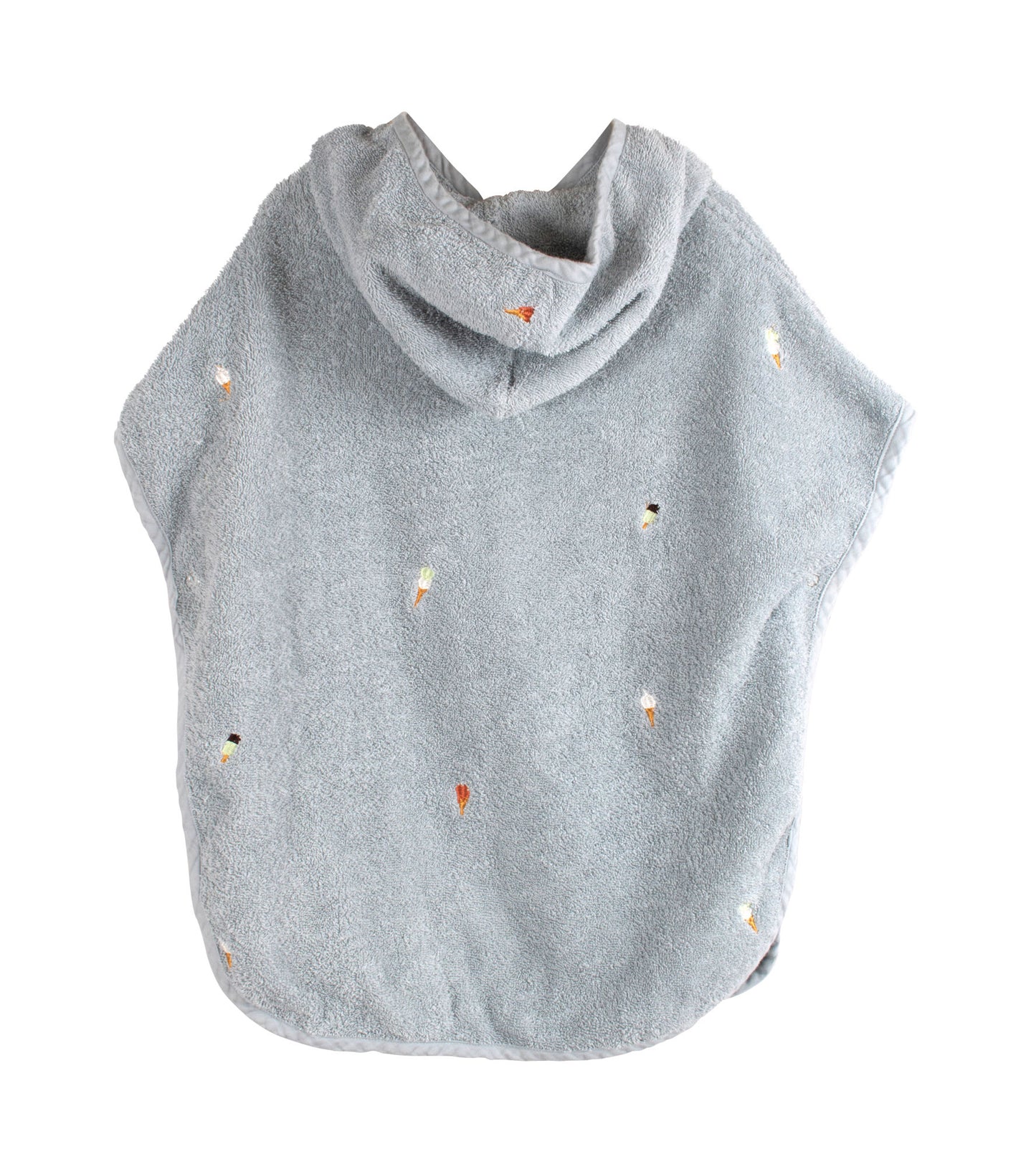 Filibabba Strandponcho med broderi GOTS - Pearl Blue