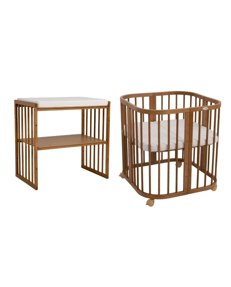 Waldin 7-i-1 tremmeseng med madras – vintage