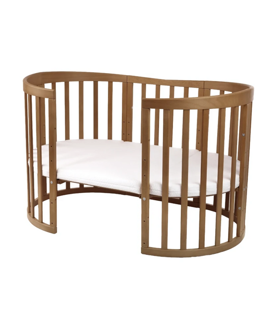 Waldin 7-i-1 oval tremmeseng med madras – vintage