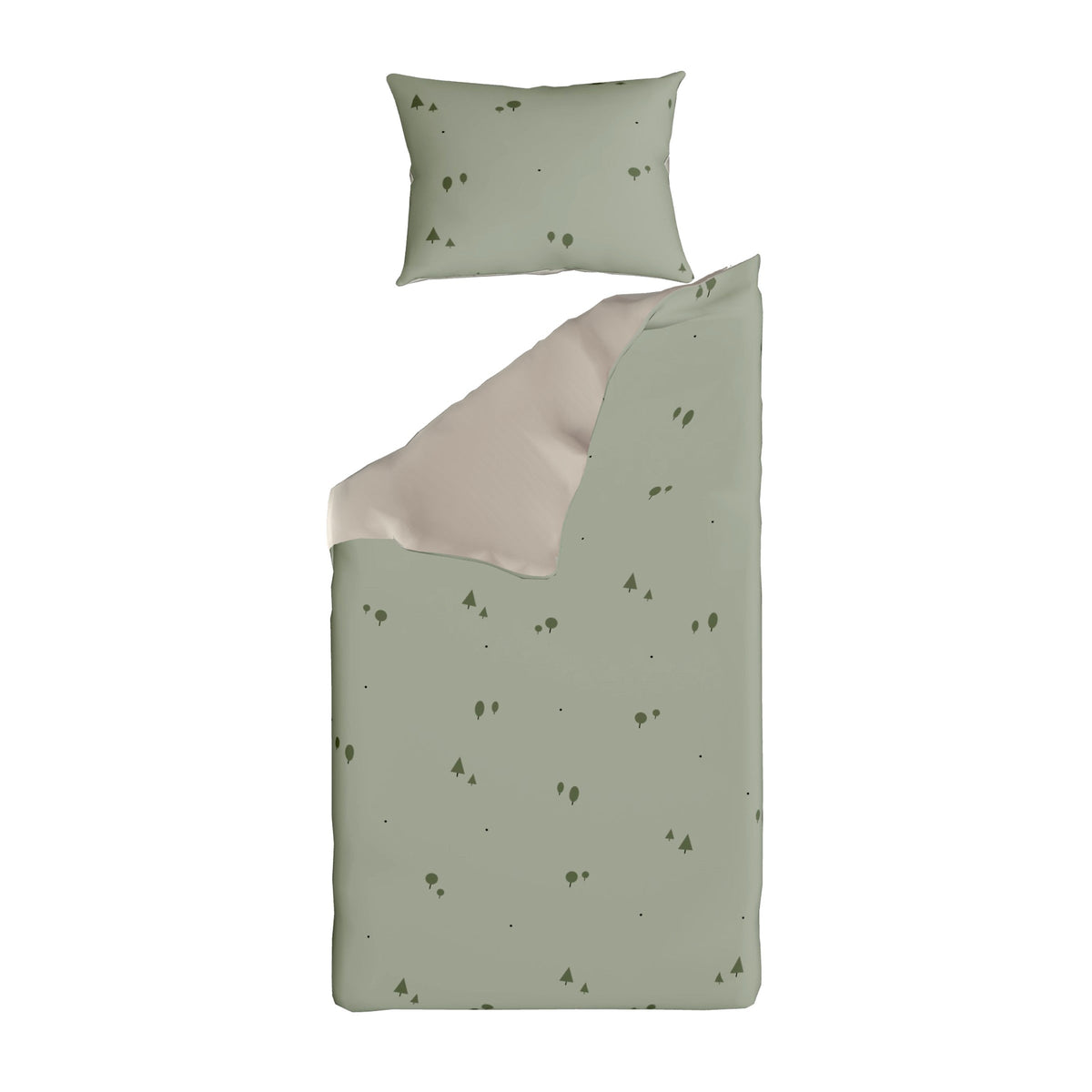 LIFETIME Kidsrooms Forest Magic sengetøj 140 x 200 cm – Grøn/Beige
