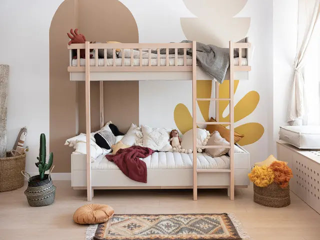 Wood Luck Design - Basic - køjeseng 90 x 200 cm – cashmere og bøgetræ