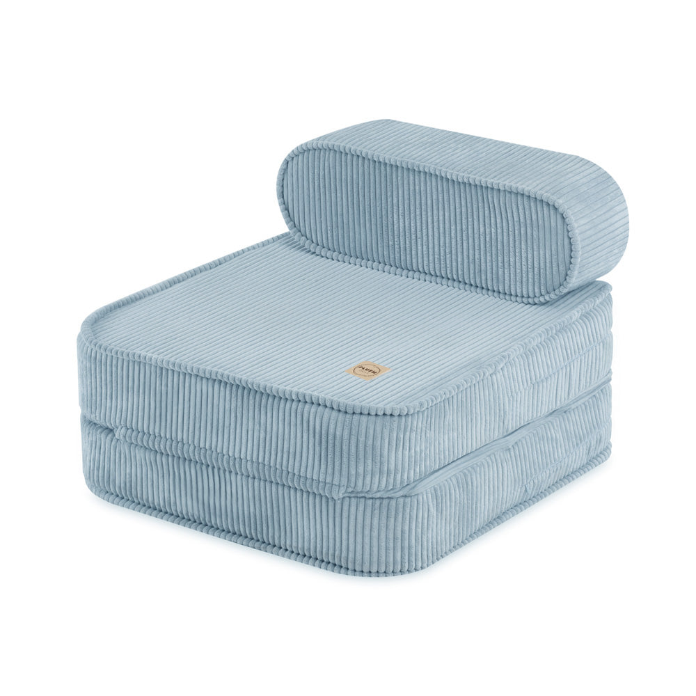 Plush Nest mini-legesofa med liggefunktion – 150x60x25 cm, blå fløjl