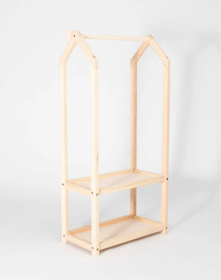 Sweet Home From Wood Tøjstativ formet som hus med opbevaring