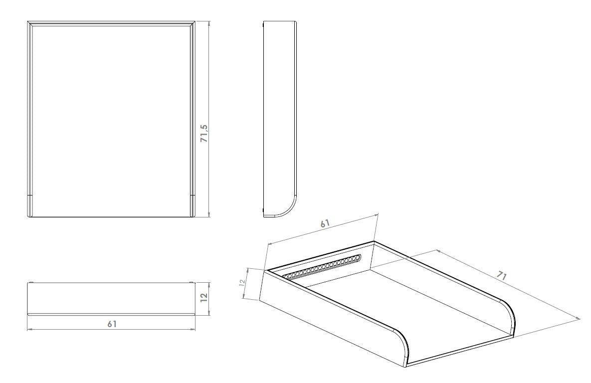 Gustavienne pusletop til kommode i hvid – passer til Gustavienne kommode