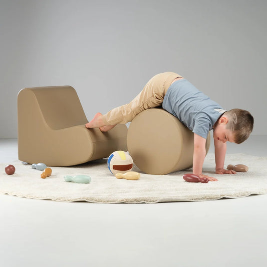 Small Play Pouf Cylinder - Beige