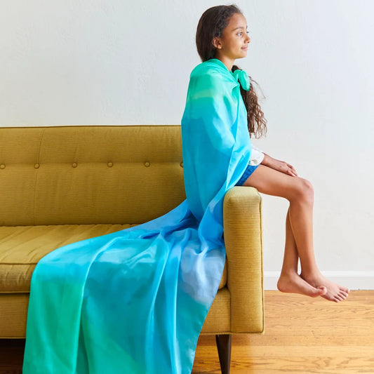Sarah's Silks Giant legesilke 190 x 89 cm – Hav