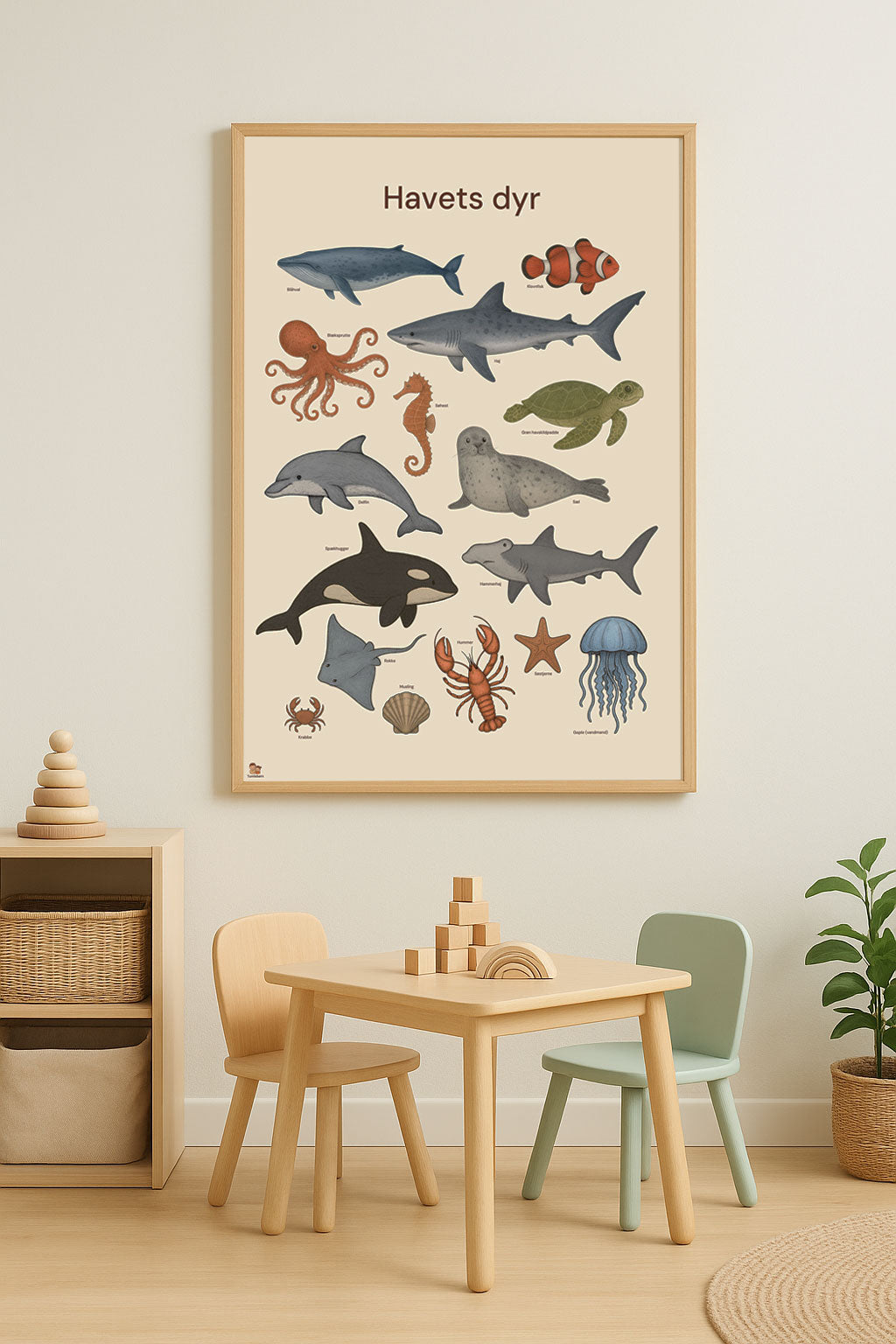 Havets dyr – Plakat i (35x50 cm