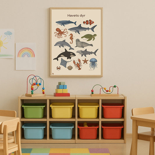 Havets dyr – Plakat i (35x50 cm