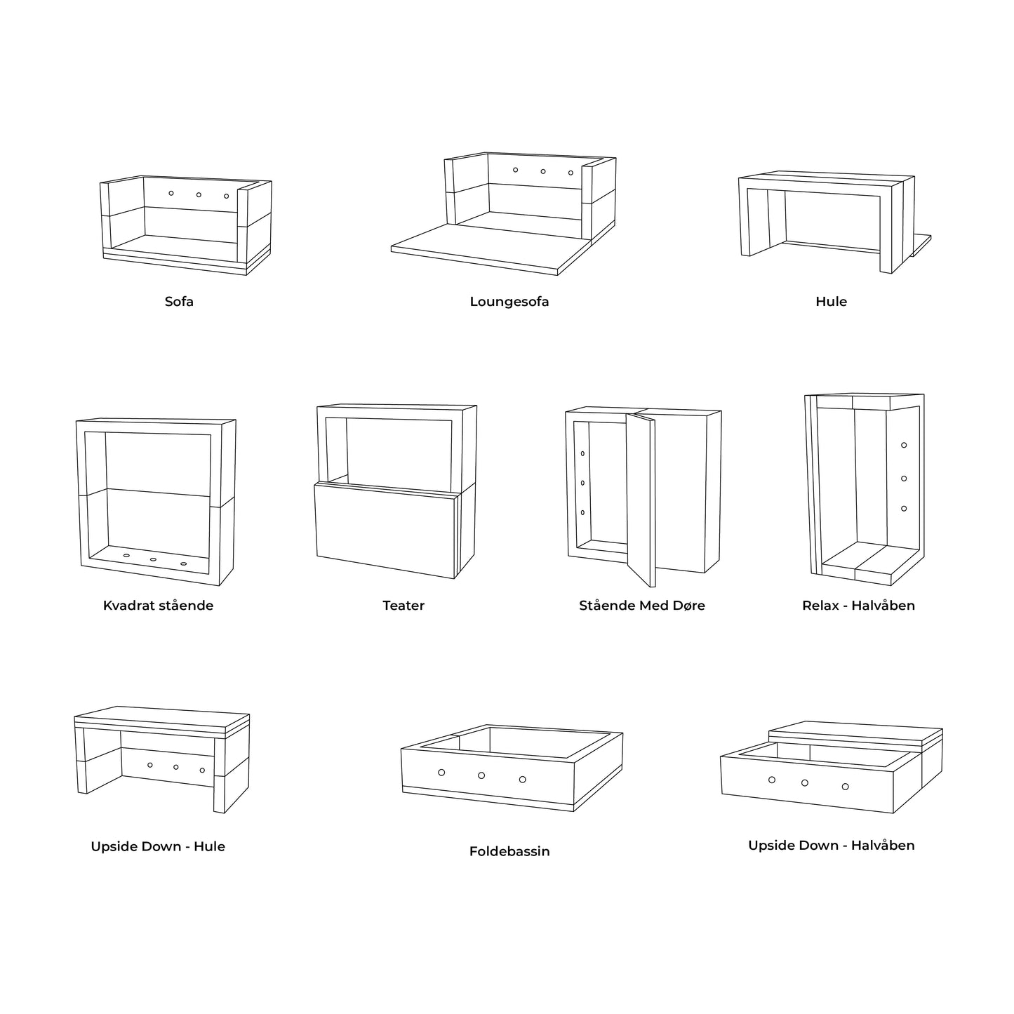 by KlipKlap KK Play Fold legesofa og boldbassin Square – Sand
