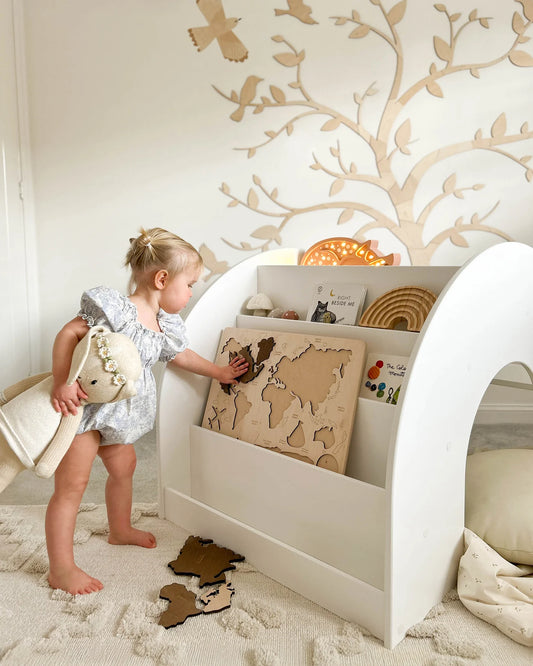 FitWood KUMPU Montessori reol og bord – hvid