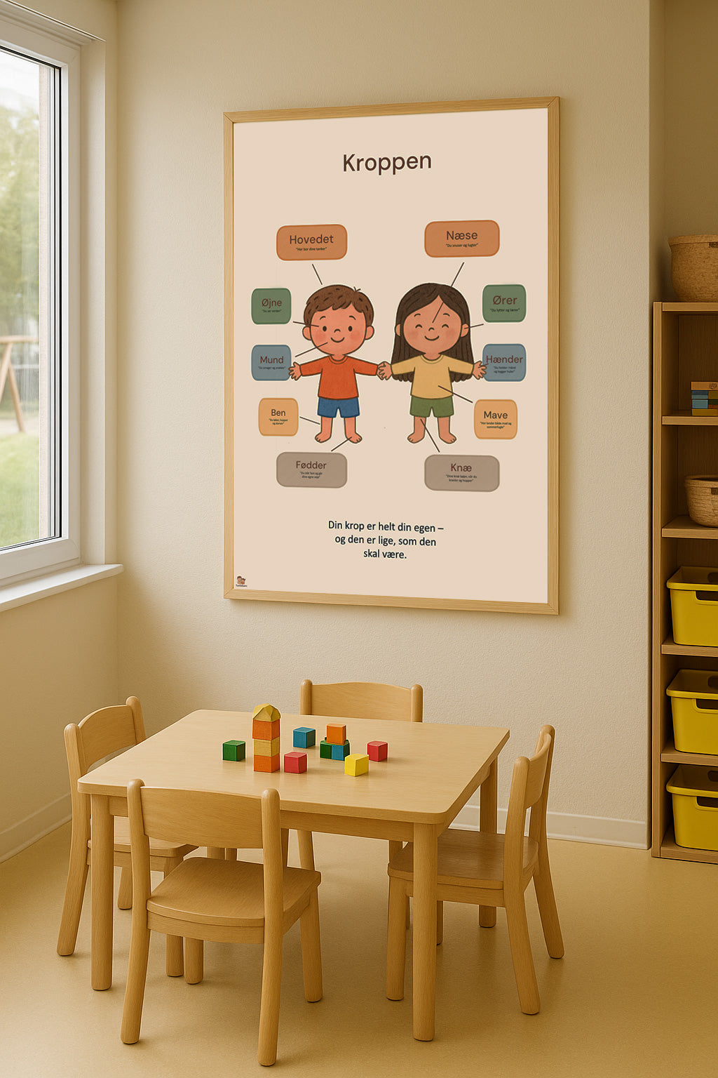 Plakat: Kroppen – Kroppens dele forklaret for børn (50x70 / 70x100 cm)