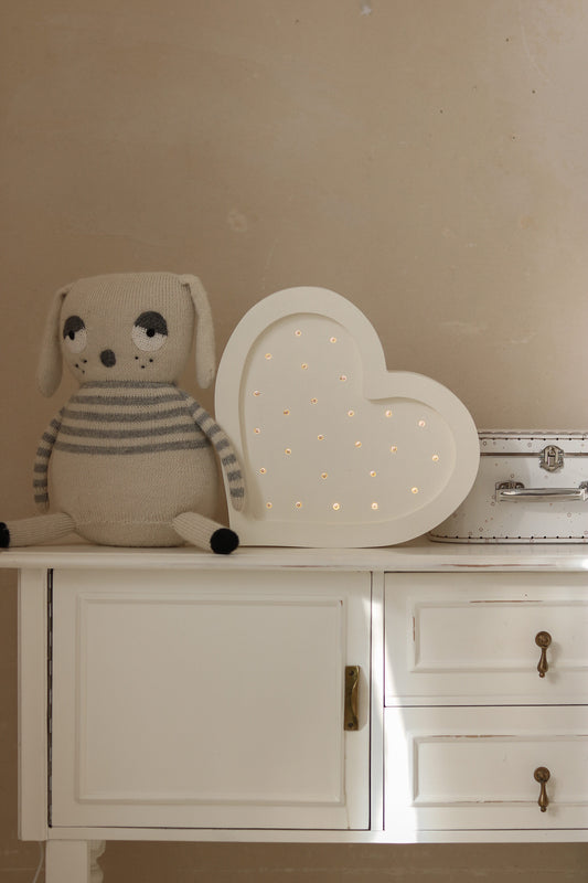 Little Lights Heart lampe i træ