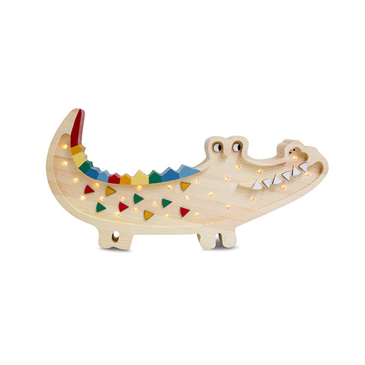 Little Lights Crocodile lampe i træ - flere farver